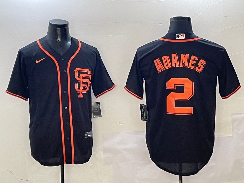 Men's San Francisco Giants Willy Adames #2 Black Jersey